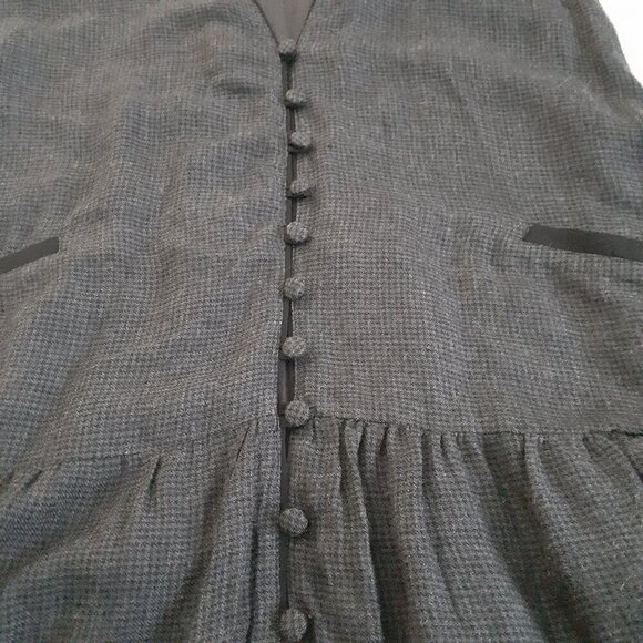 Free People Women's Size XS Gray Houndstooth Anas Button Vest Mini Dress - Picture 4 of 13